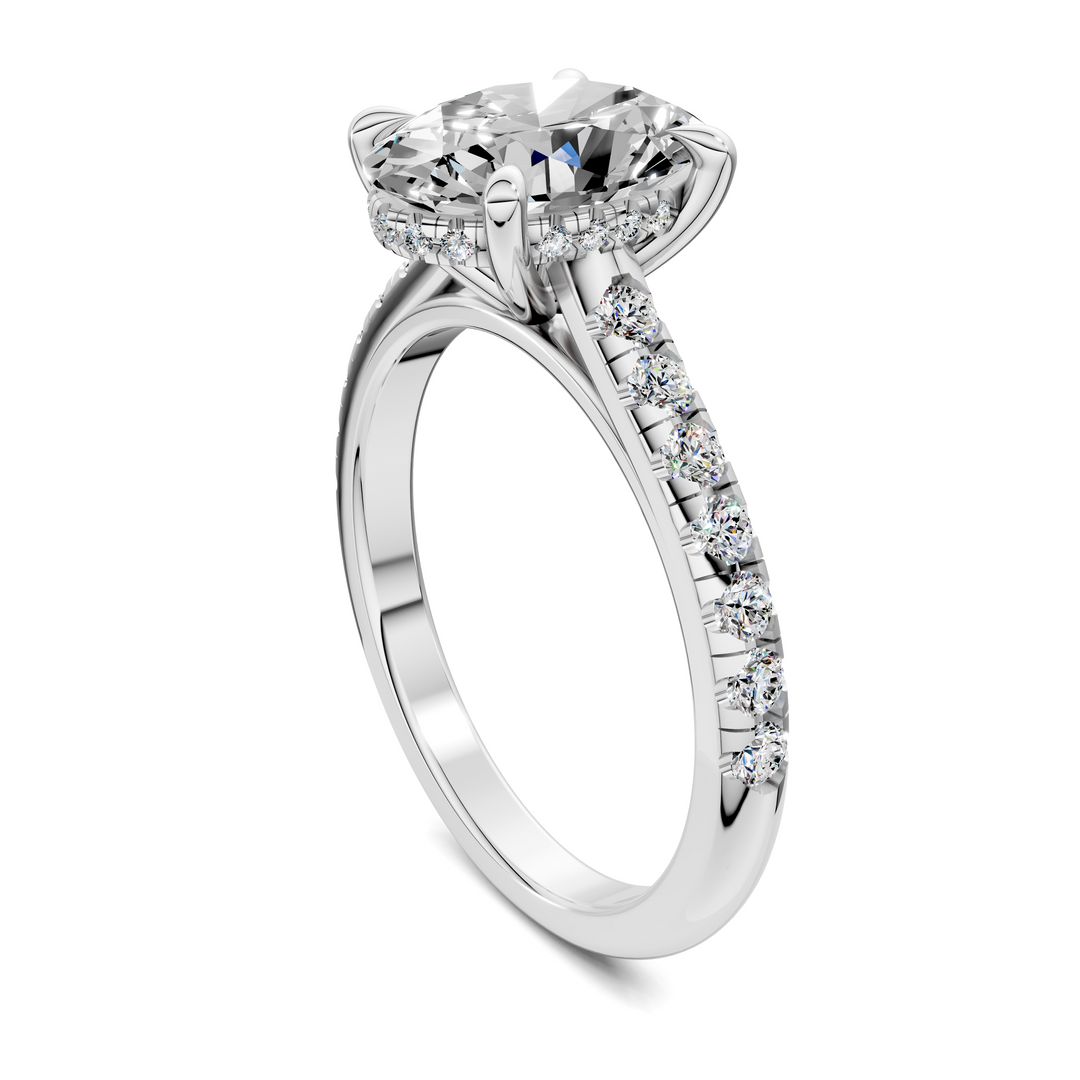 Christian Cathedral Hidden Halo Pavé Ring