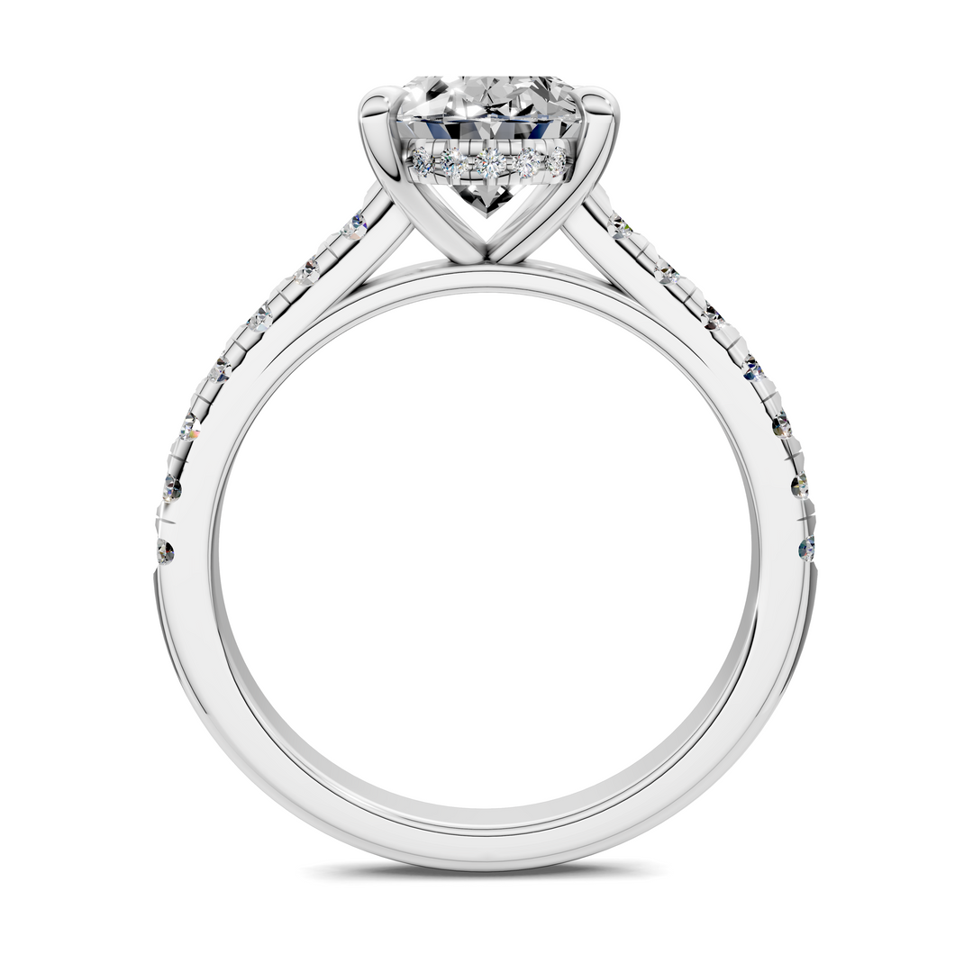 Christian Cathedral Hidden Halo Pavé Ring Setting