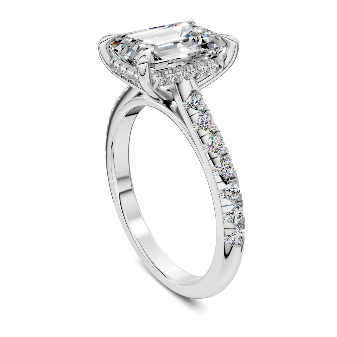 Christian Cathedral Hidden Halo Pavé Ring Setting