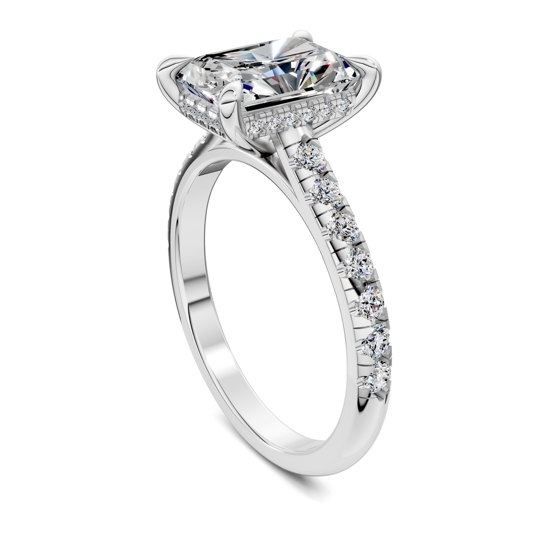 Christian Cathedral Hidden Halo Pavé Ring