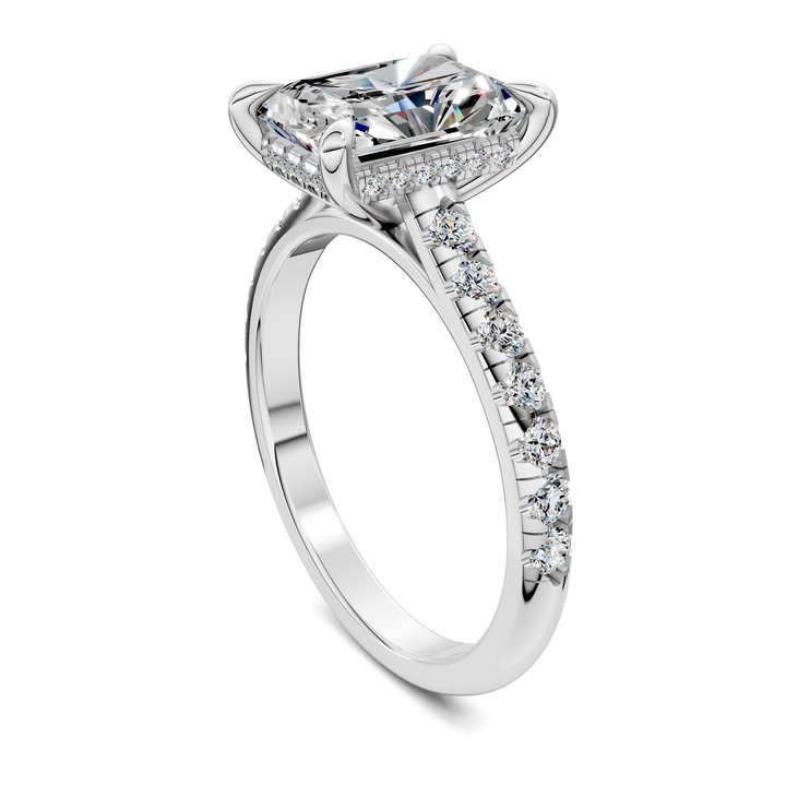 Christian Cathedral Hidden Halo Pavé Ring