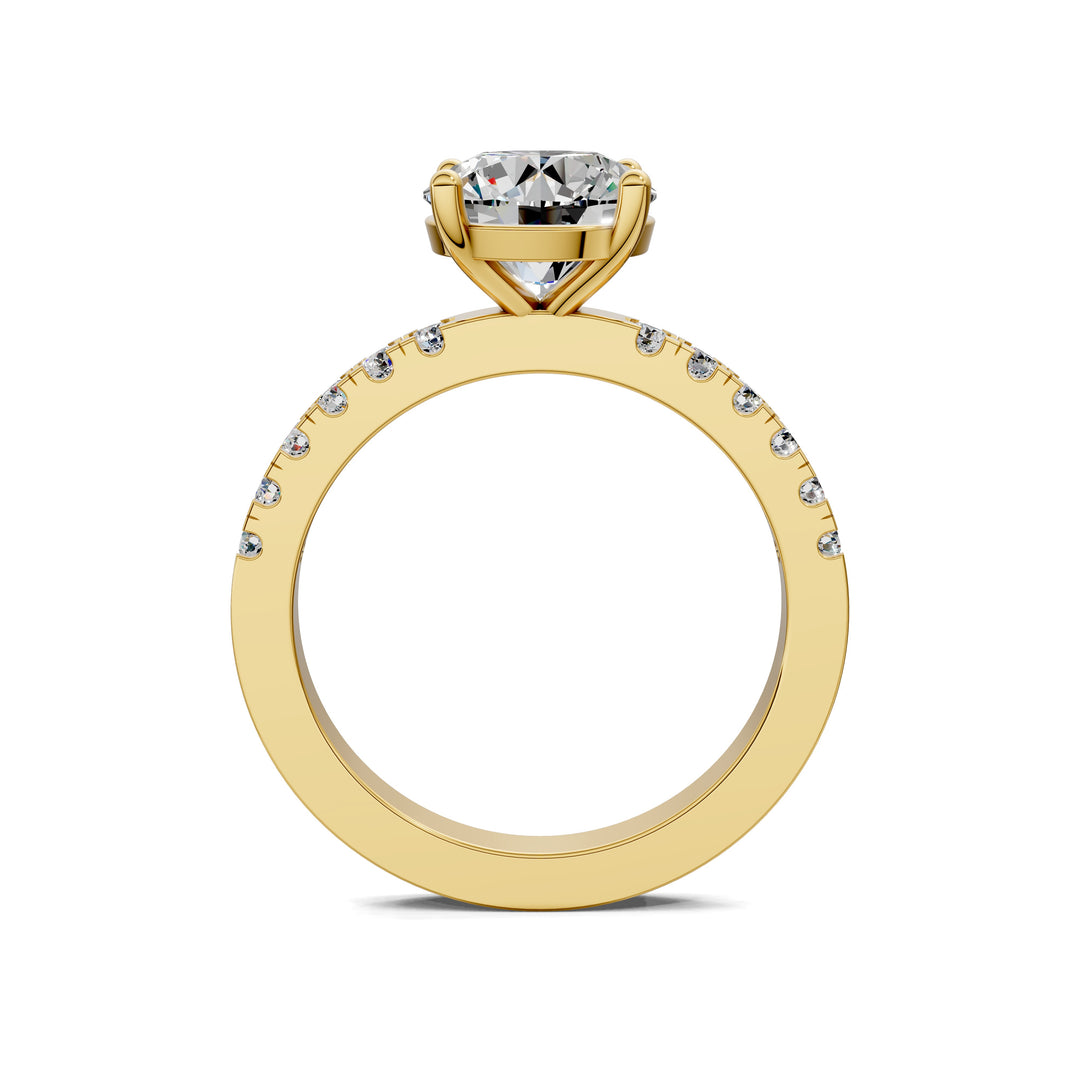 Jasmine Petite Pave Solitaire Engagement Ring