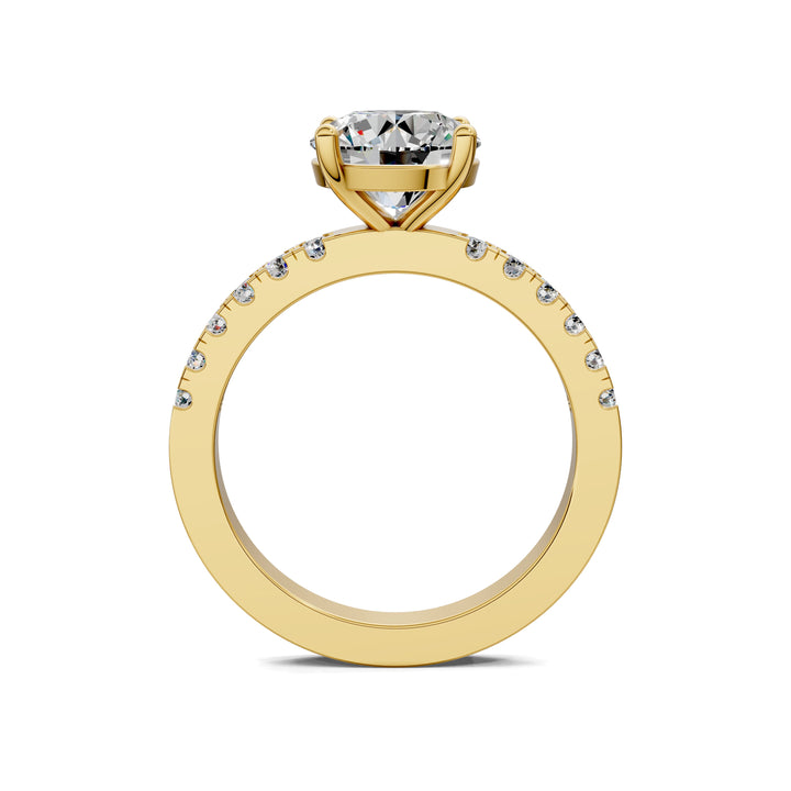 Jasmine Petite Pave Solitaire Engagement Ring