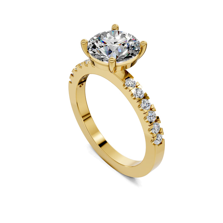 Jasmine Petite Pave Solitaire Engagement Ring