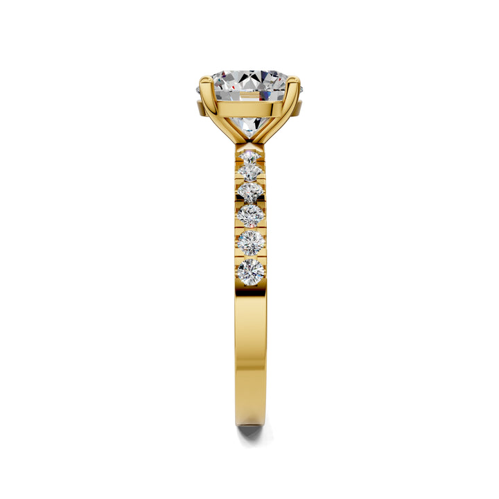 Jasmine Petite Pave Solitaire Engagement Ring