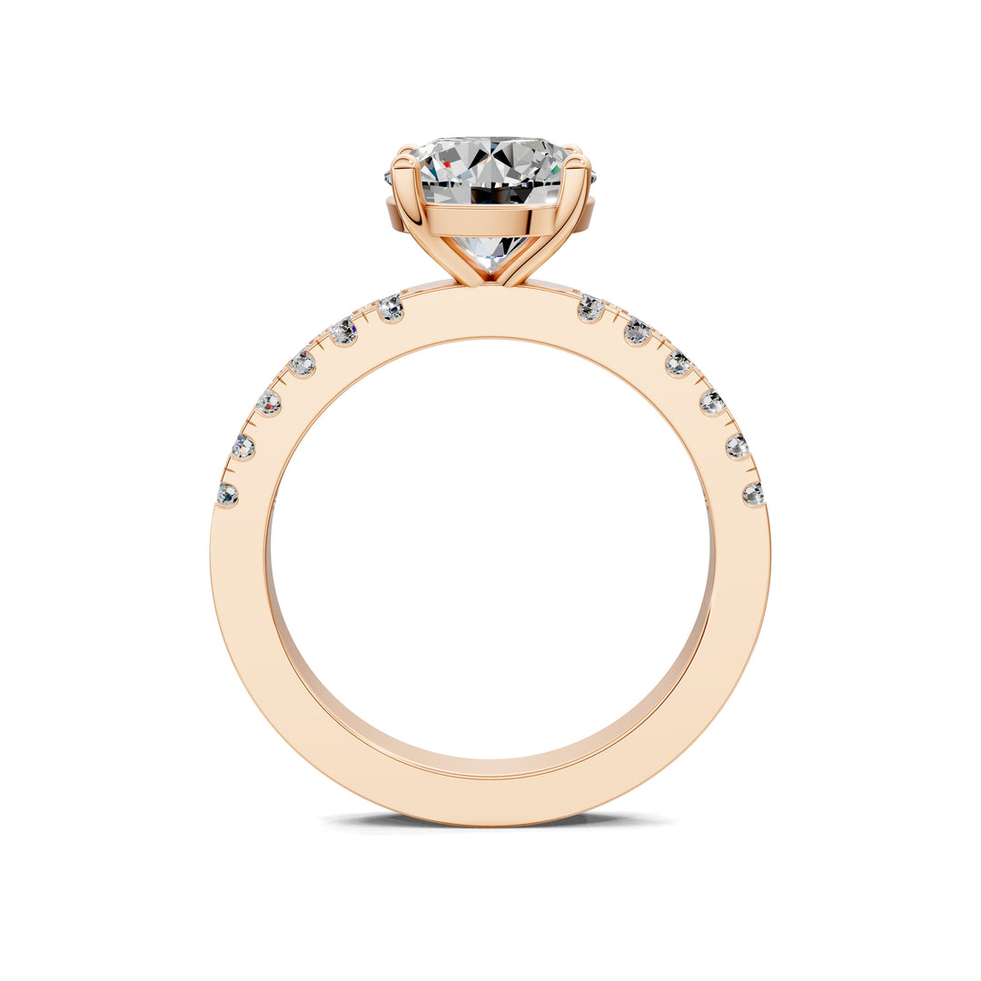 Jasmine Petite Pave Solitaire Engagement Ring