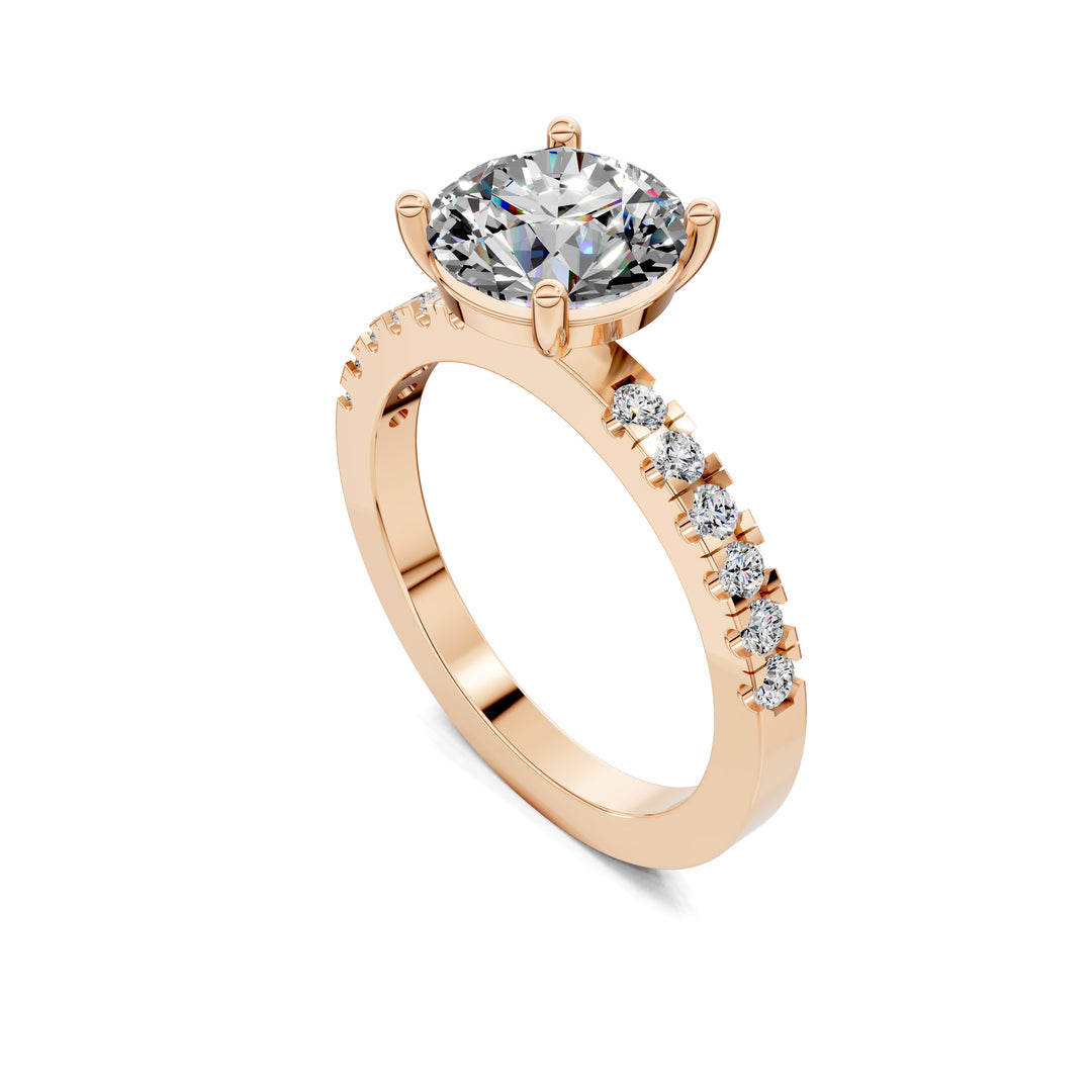 Jasmine Petite Pave Solitaire Engagement Ring