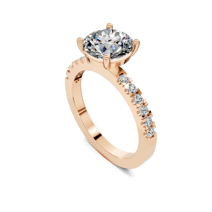 Jasmine Petite Pave Solitaire Engagement Ring