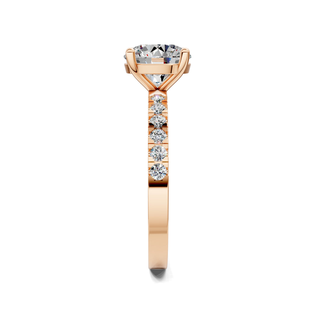 Jasmine Petite Pave Solitaire Engagement Ring