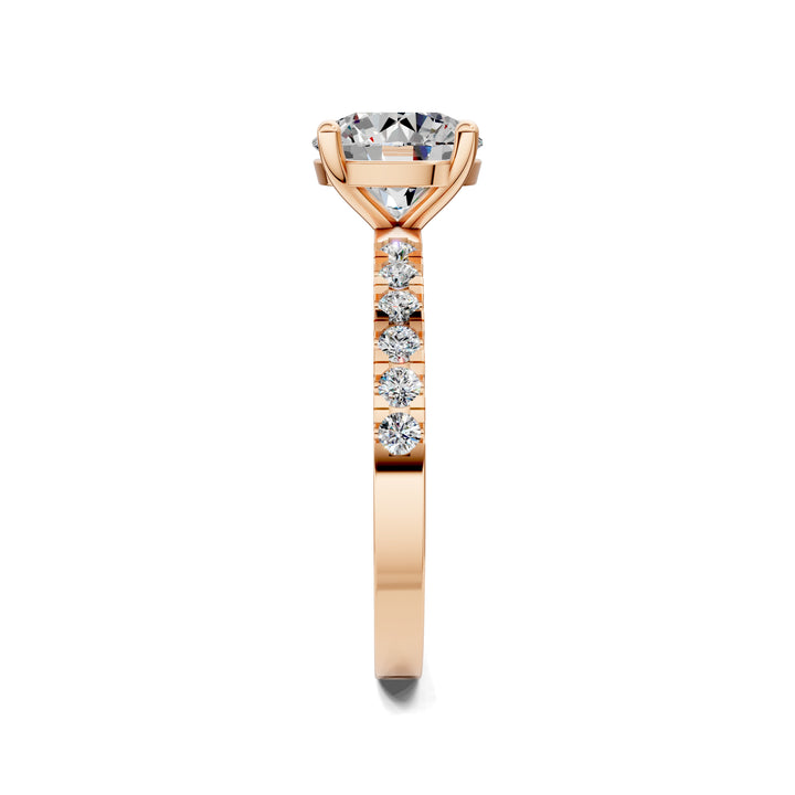 Jasmine Petite Pave Solitaire Engagement Ring