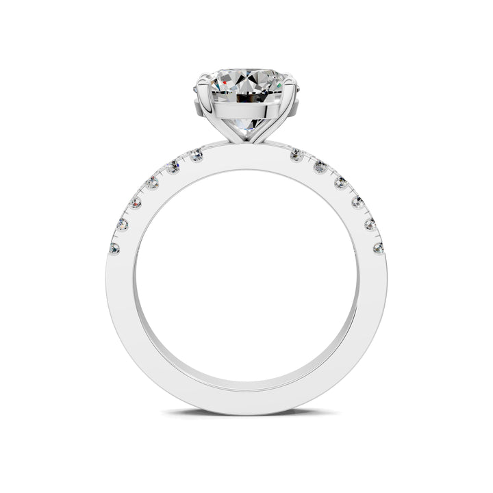 Jasmine Petite Pave Solitaire Engagement Ring