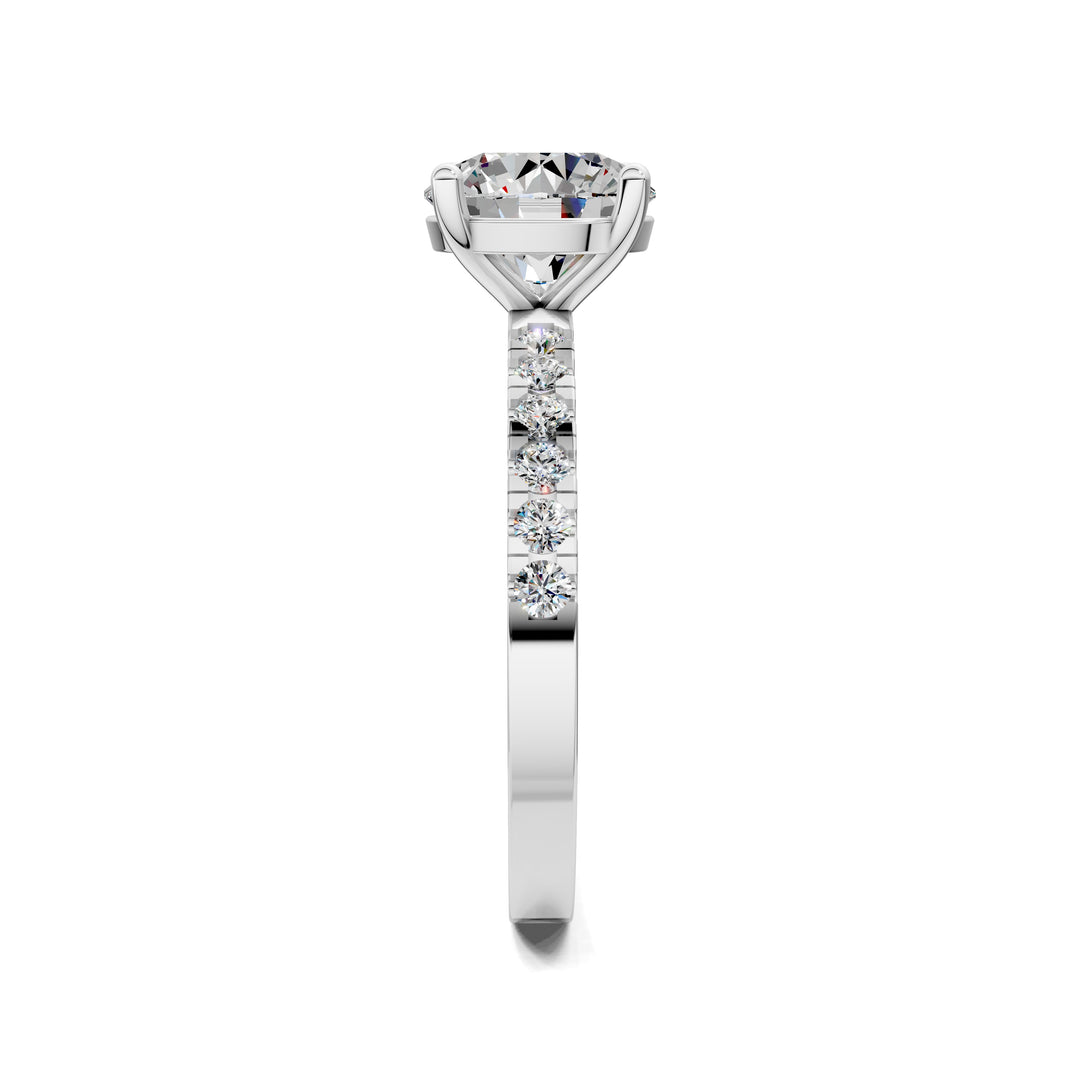 Jasmine Petite Pave Solitaire Engagement Ring