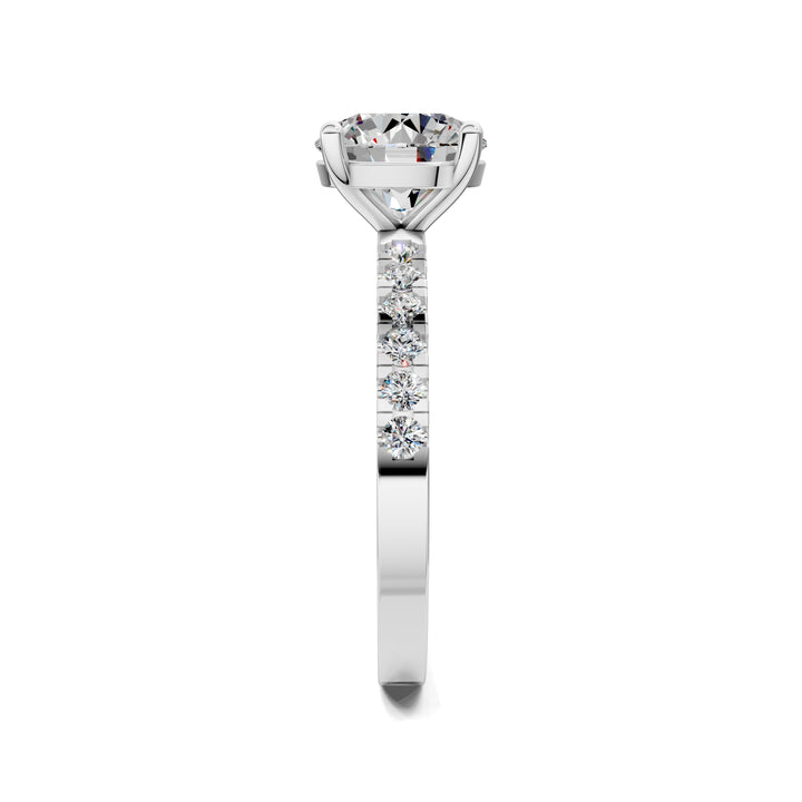 Jasmine Petite Pave Solitaire Engagement Ring