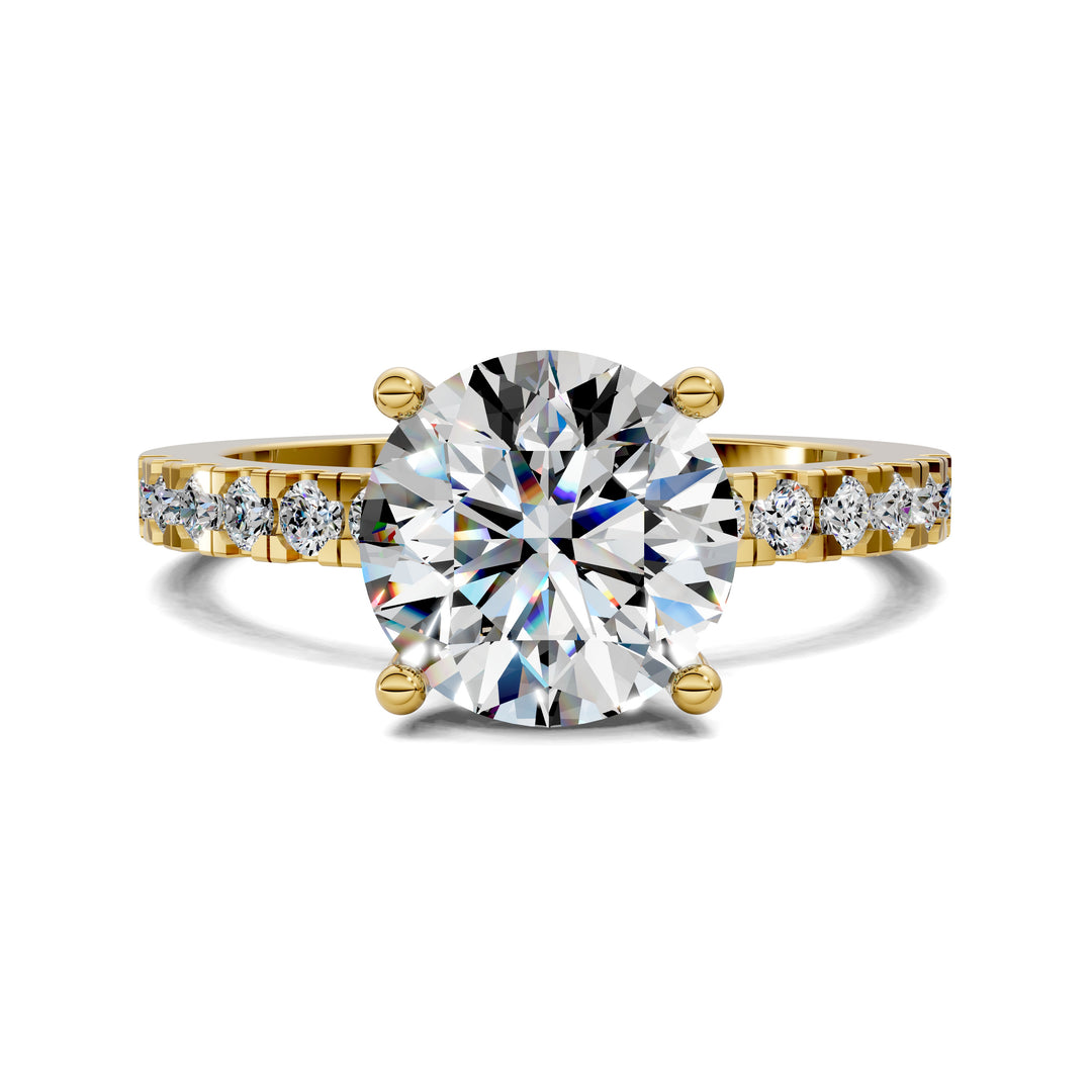 Jasmine Petite Pave Solitaire Engagement Ring
