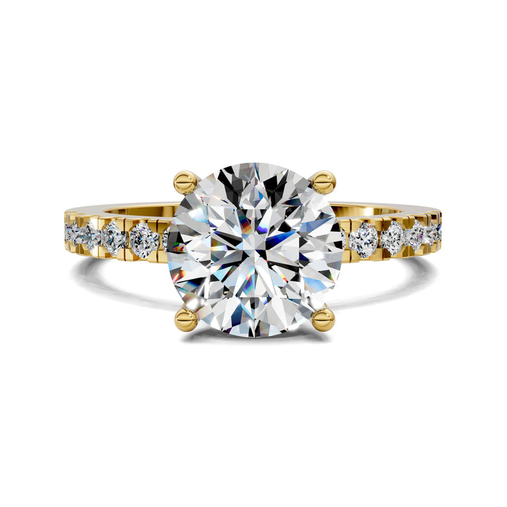 Jasmine Petite Pave Solitaire Engagement Ring