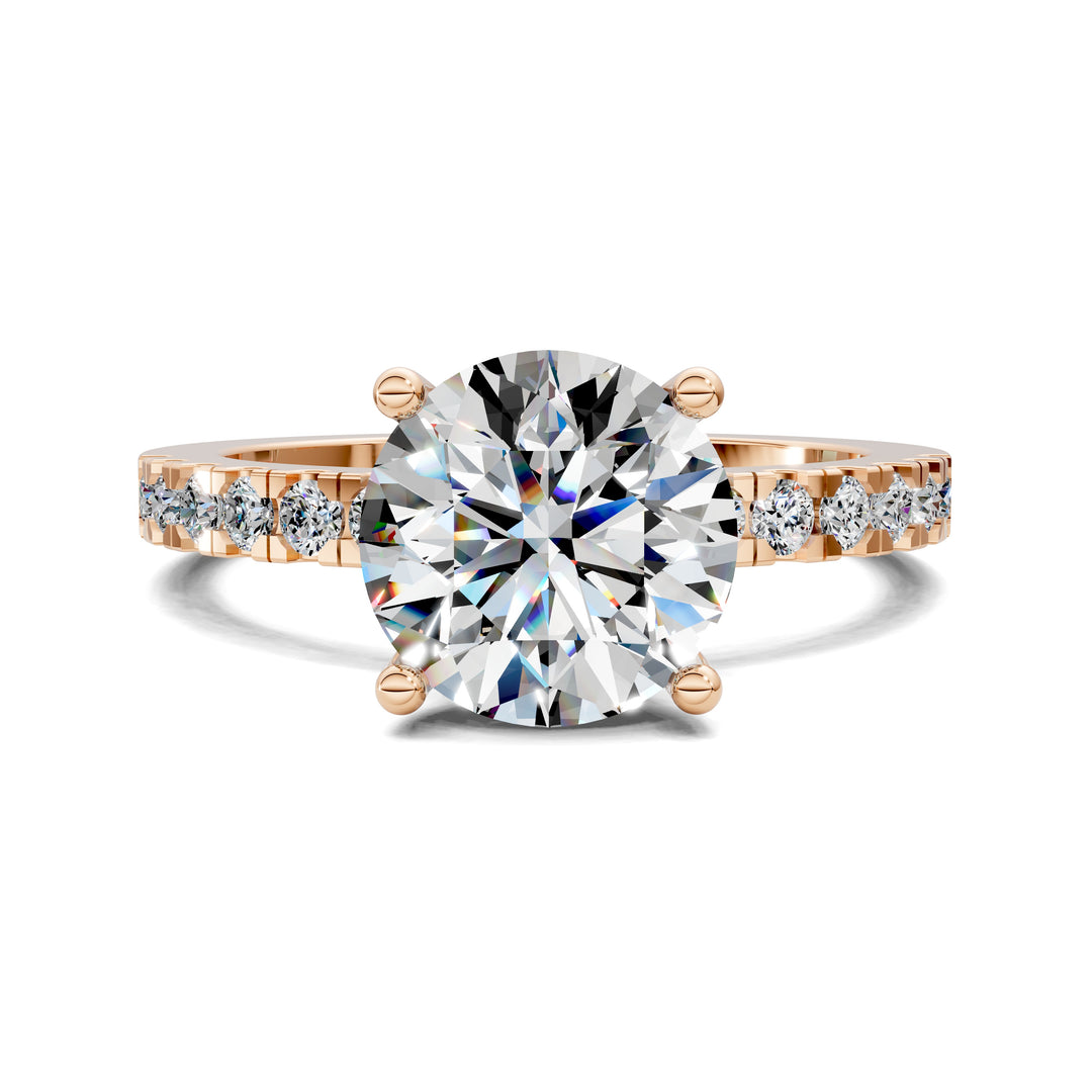 Jasmine Petite Pave Solitaire Engagement Ring