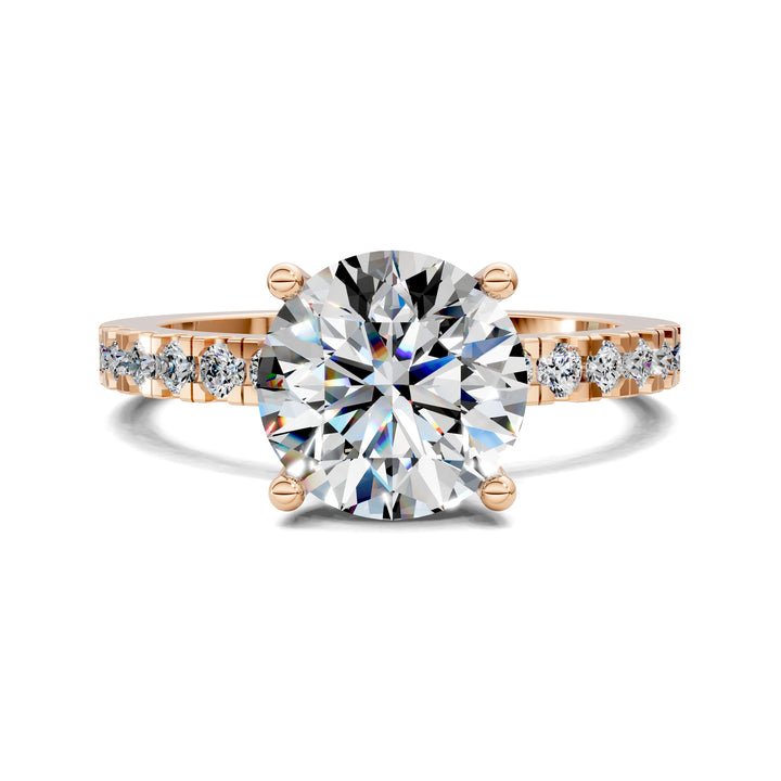 Jasmine Petite Pave Solitaire Engagement Ring