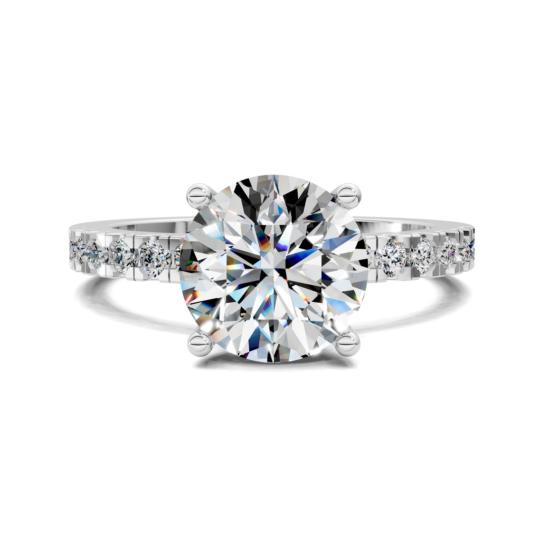 Jasmine Petite Pave Solitaire Engagement Ring