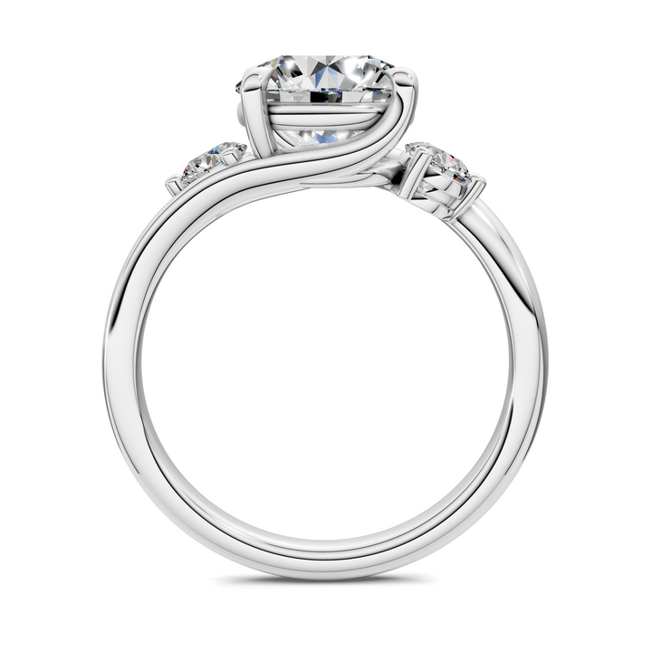 Tiara Bypass Three Stone Ring