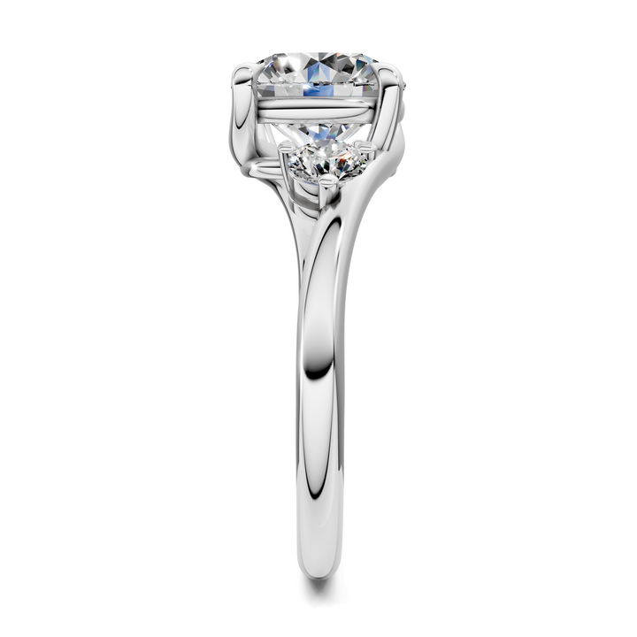Tiara Bypass Three Stone Ring
