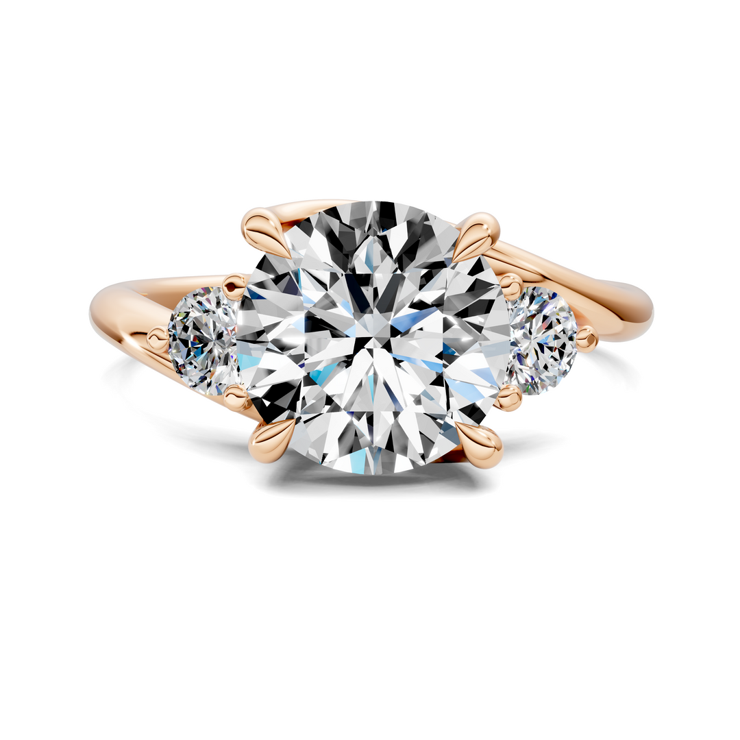 Tiara Bypass Three Stone Ring Setting