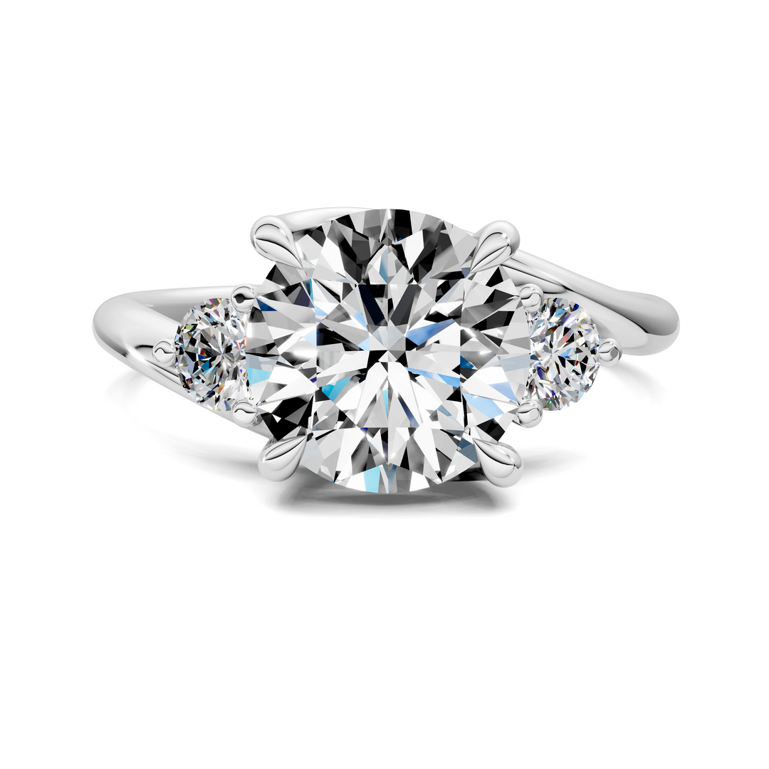Tiara Bypass Three Stone Ring