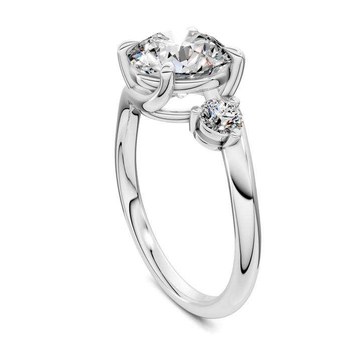 Tiara Bypass Three Stone Ring