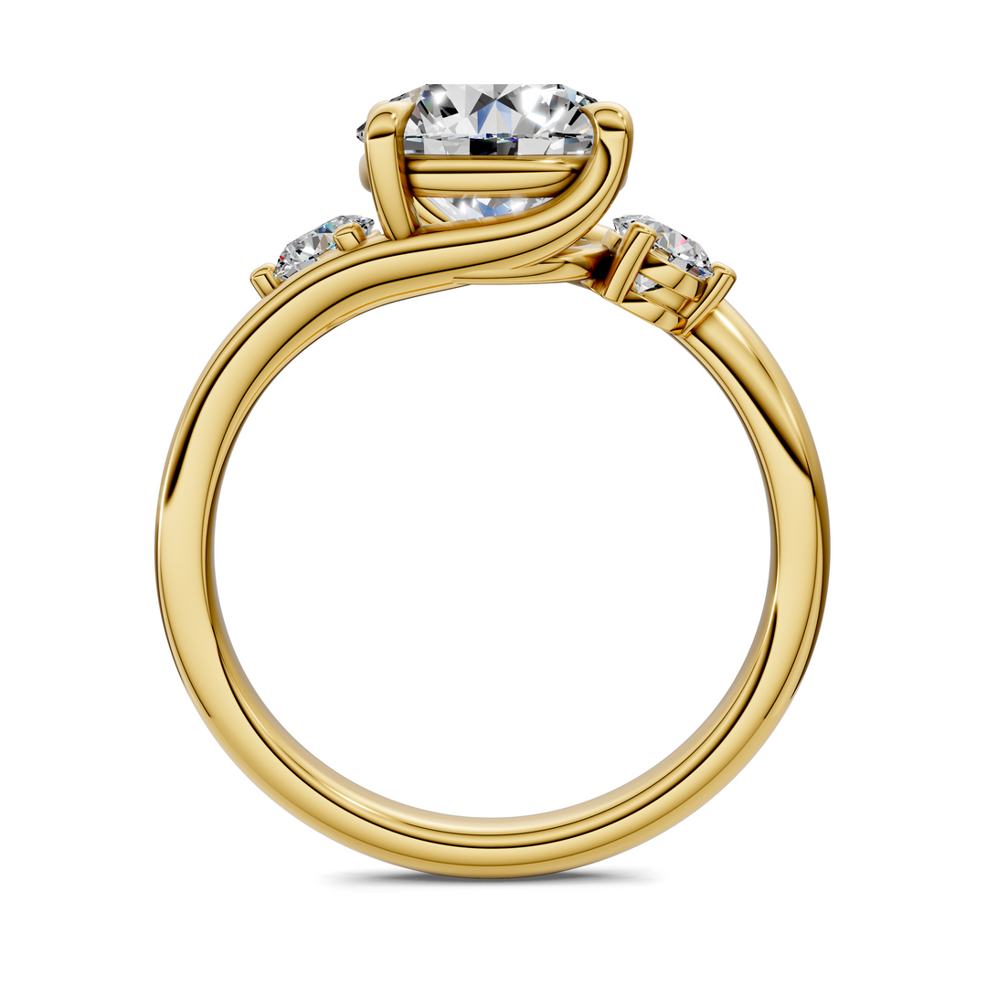 Tiara Bypass Three Stone Ring Setting