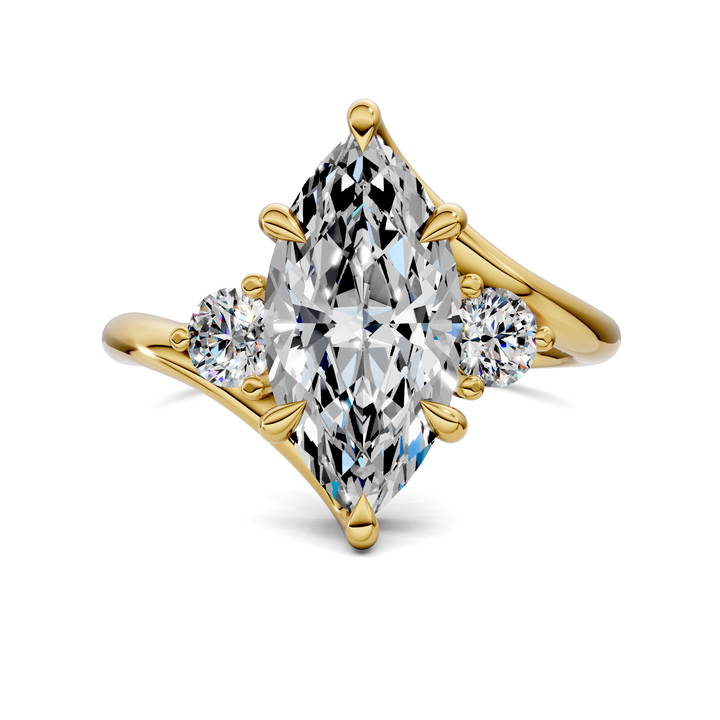 Tiara Bypass Three Stone Ring Setting