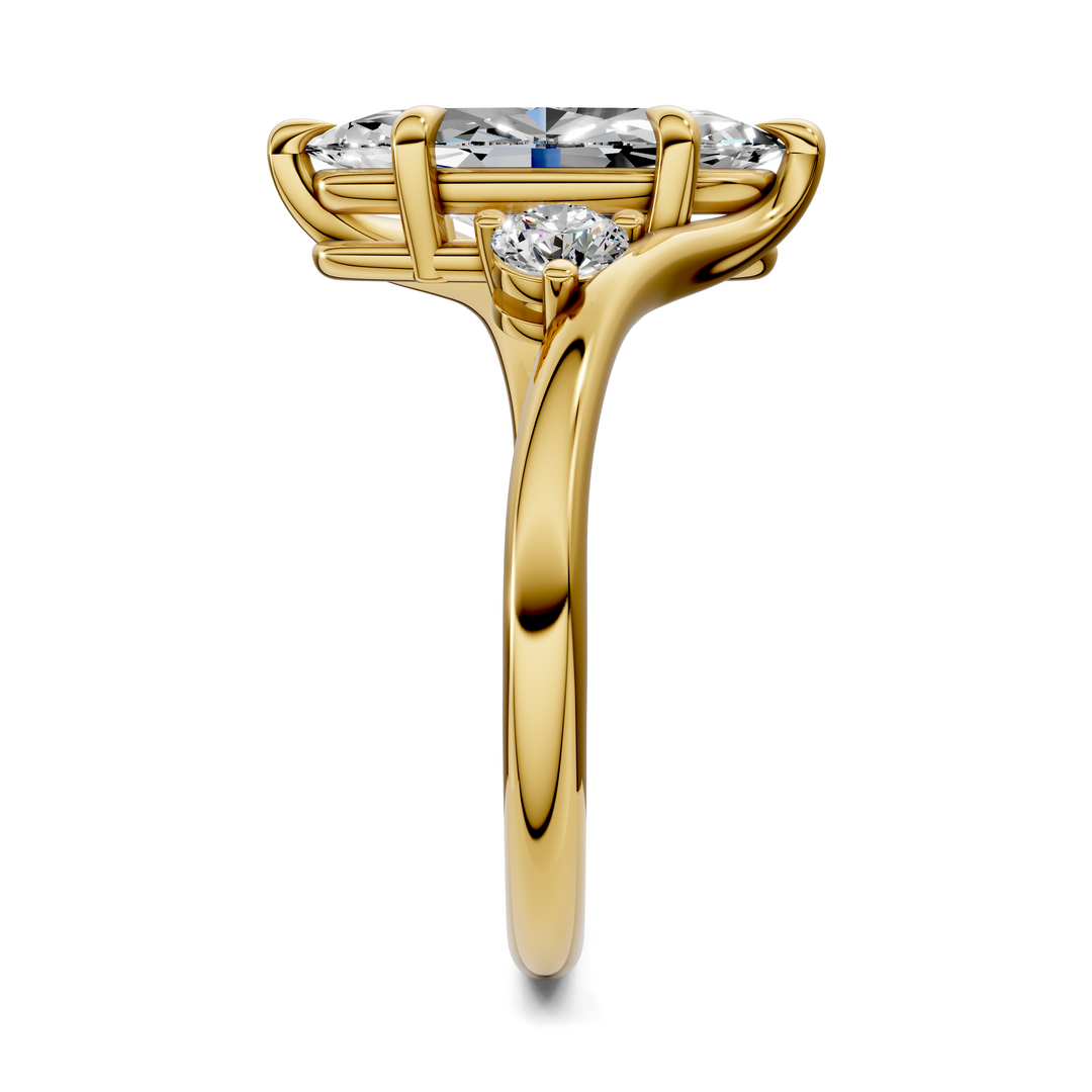 Tiara Bypass Three Stone Ring Setting