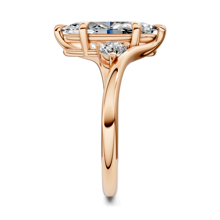Tiara Bypass Three Stone Ring Setting