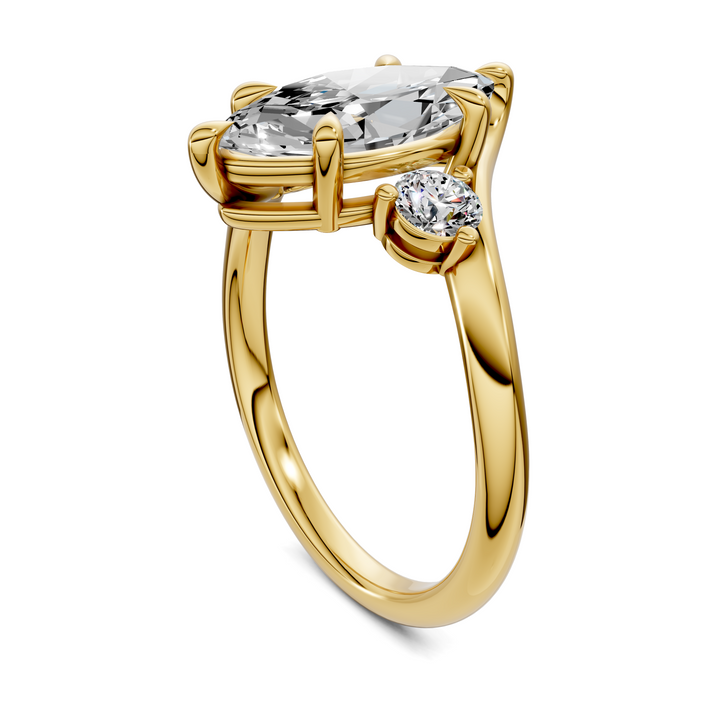 Tiara Bypass Three Stone Ring Setting