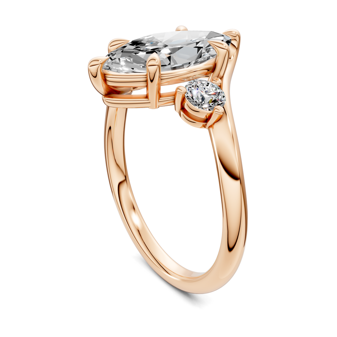 Tiara Bypass Three Stone Ring Setting