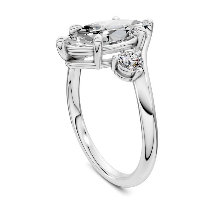 Tiara Bypass Three Stone Ring Setting