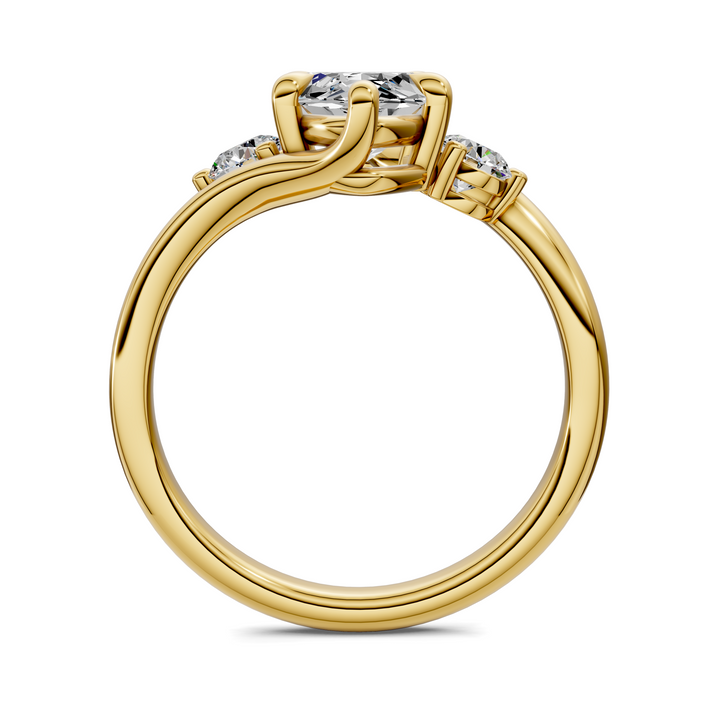Tiara Bypass Three Stone Ring Setting