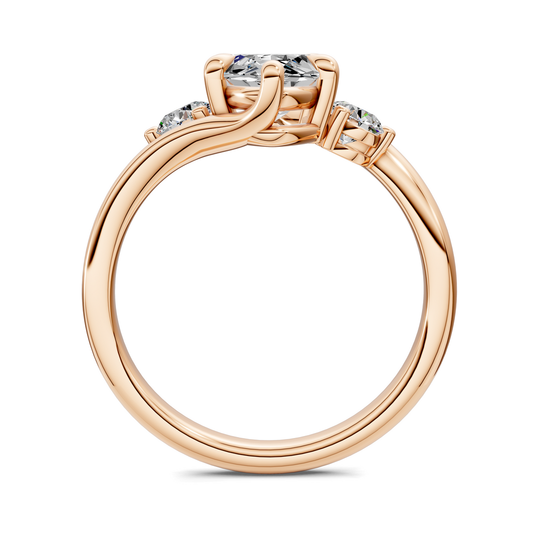 Tiara Bypass Three Stone Ring Setting