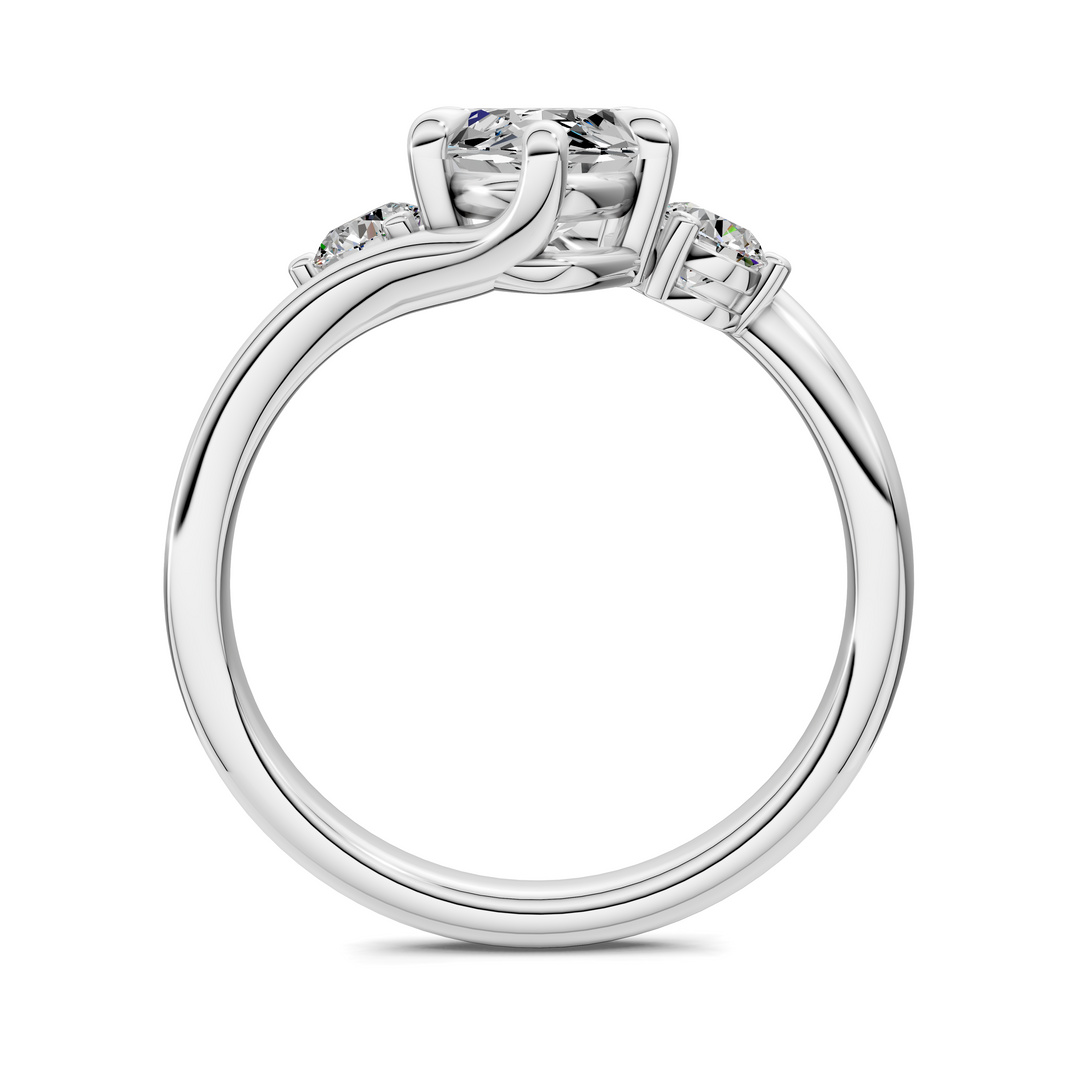 Tiara Bypass Three Stone Ring Setting