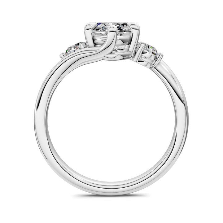 Tiara Bypass Three Stone Ring Setting