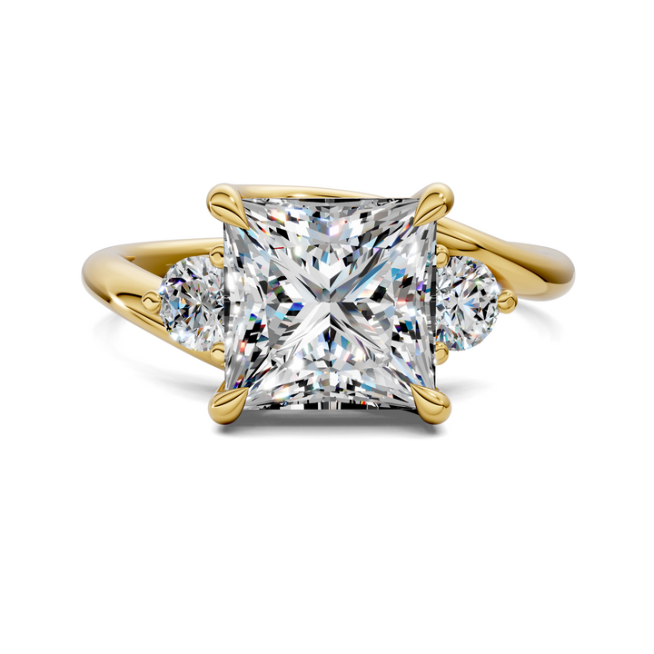 Tiara Bypass Three Stone Ring Setting