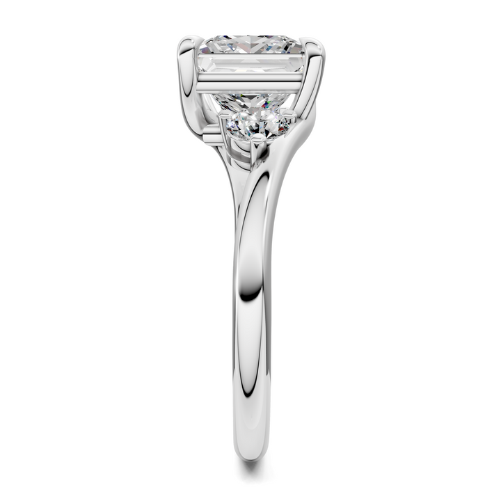 Tiara Bypass Three Stone Ring Setting