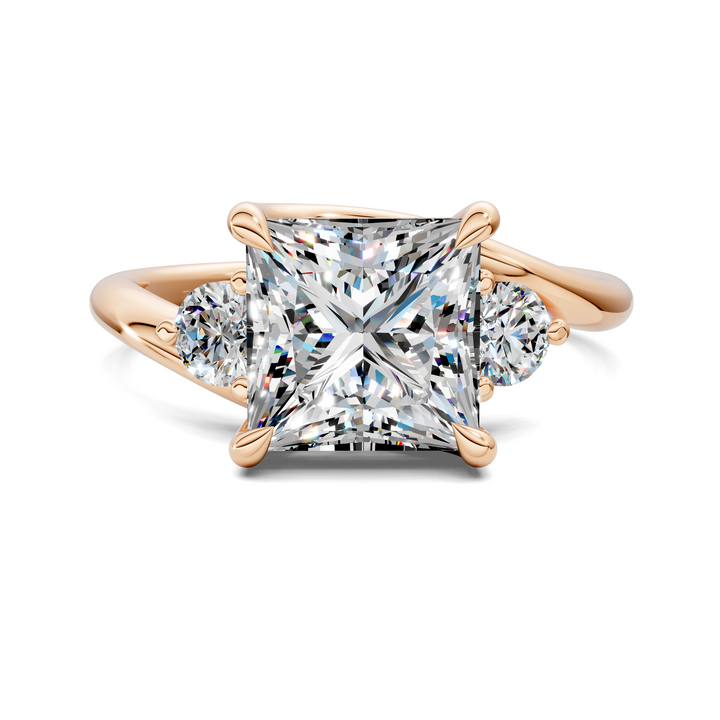 Tiara Bypass Three Stone Ring Setting