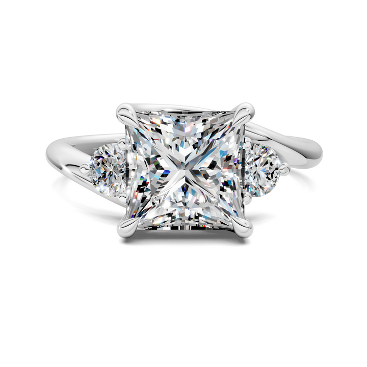 Tiara Bypass Three Stone Ring Setting