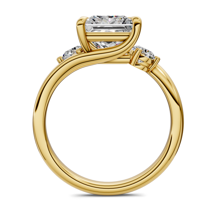 Tiara Bypass Three Stone Ring Setting