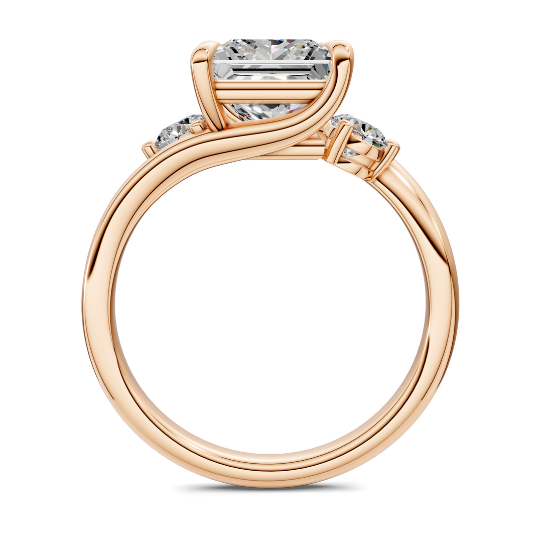 Tiara Bypass Three Stone Ring Setting