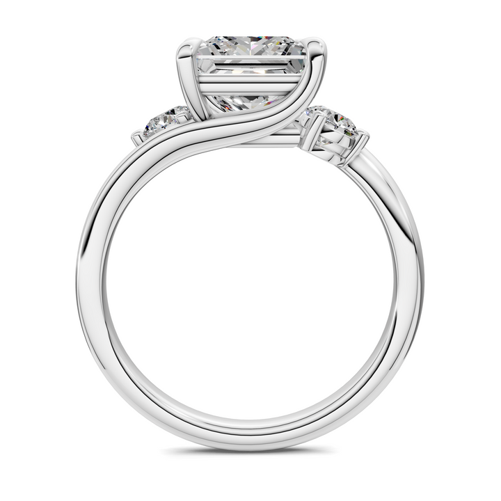 Tiara Bypass Three Stone Ring Setting