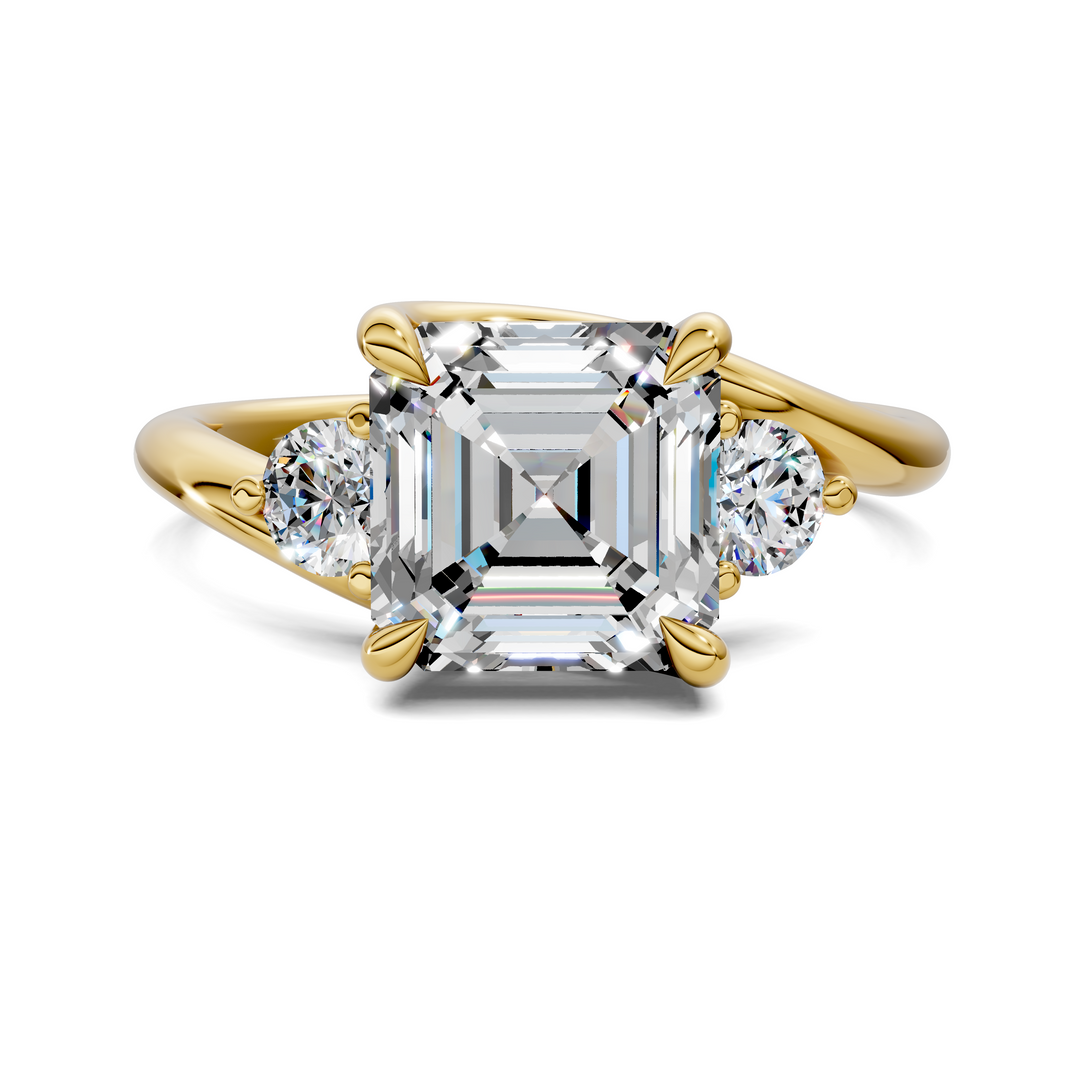 Tiara Bypass Three Stone Ring Setting
