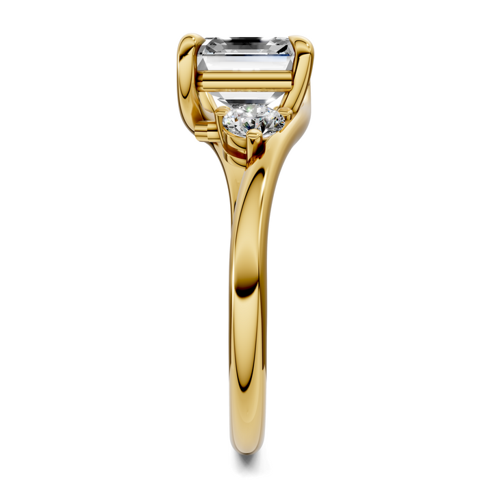 Tiara Bypass Three Stone Ring Setting