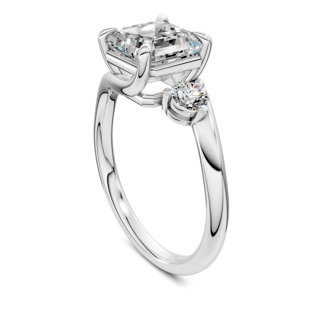 Tiara Bypass Three Stone Ring