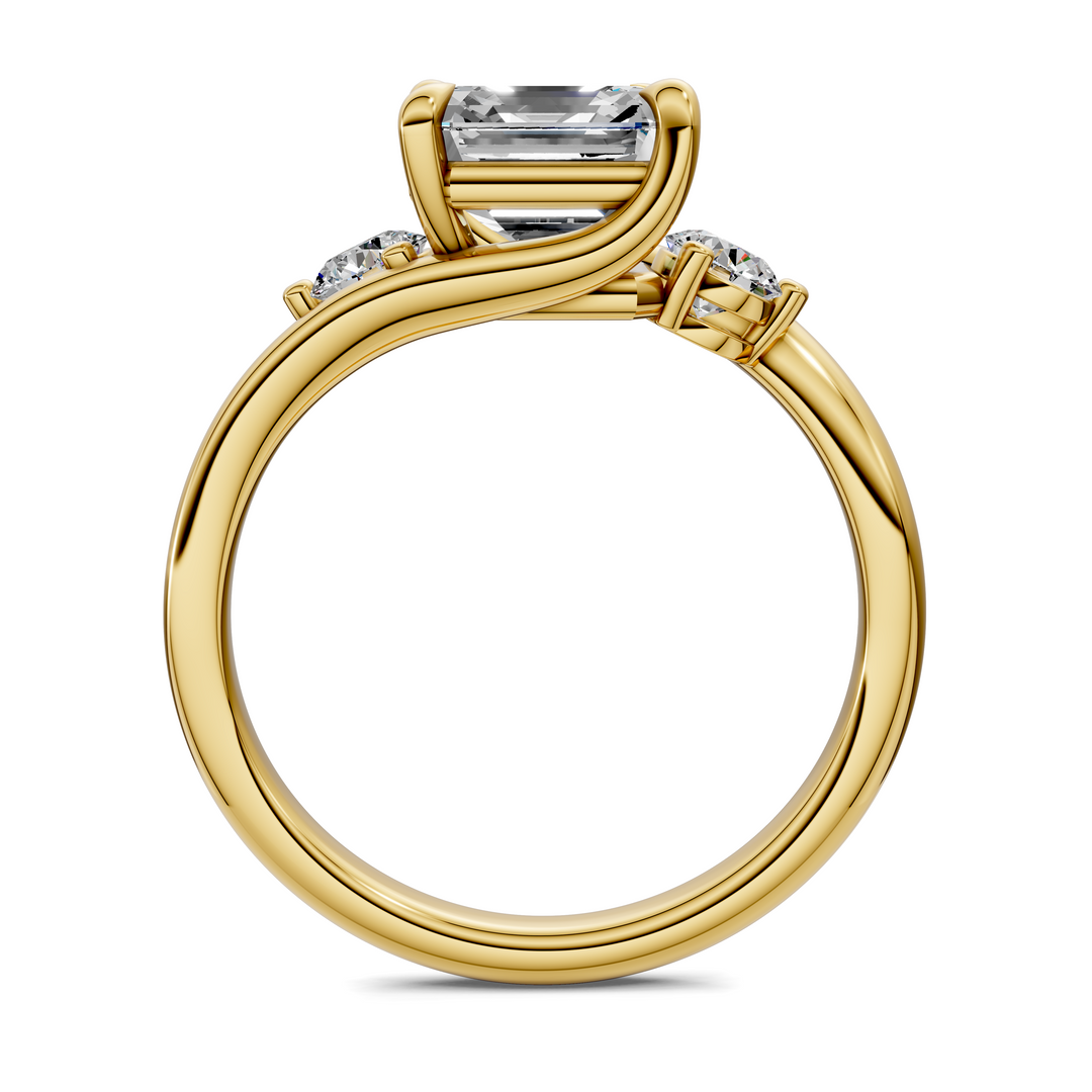 Tiara Bypass Three Stone Ring