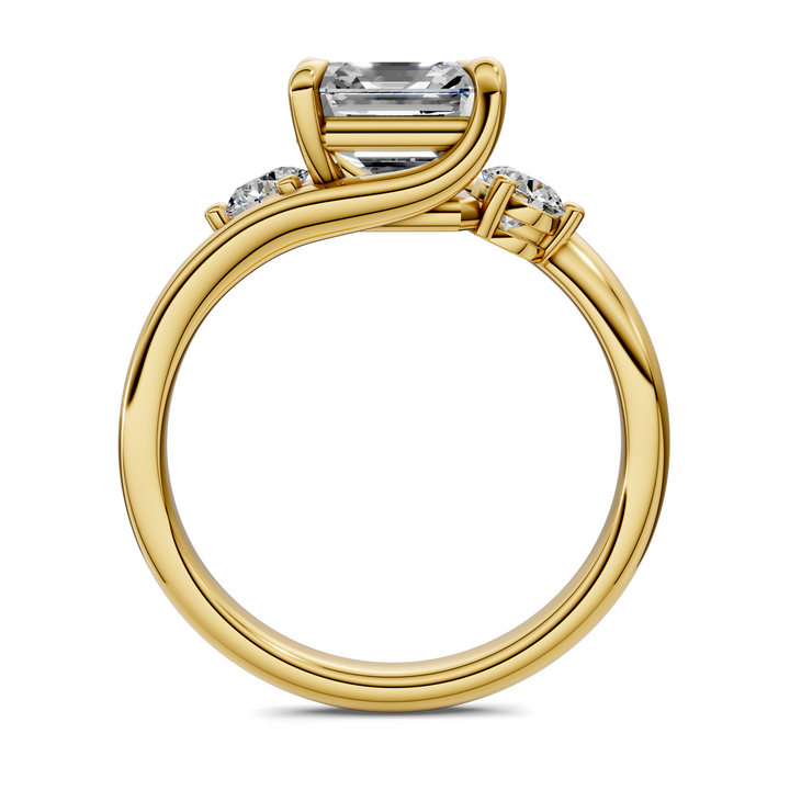 Tiara Bypass Three Stone Ring